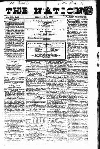cover page of Dublin Weekly Nation published on May 12, 1866