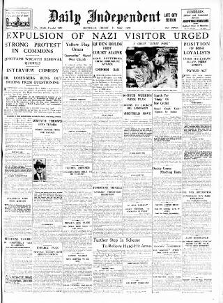 cover page of Sheffield Independent published on May 12, 1933