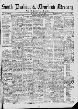cover page of South Durham & Cleveland Mercury published on May 11, 1889