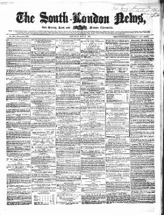 cover page of South-London News published on May 12, 1860