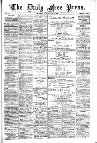 cover page of Aberdeen Free Press published on May 11, 1885
