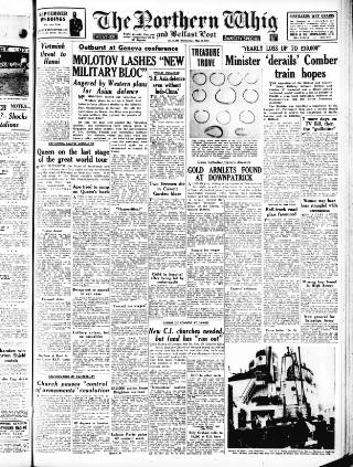 cover page of Northern Whig published on May 12, 1954