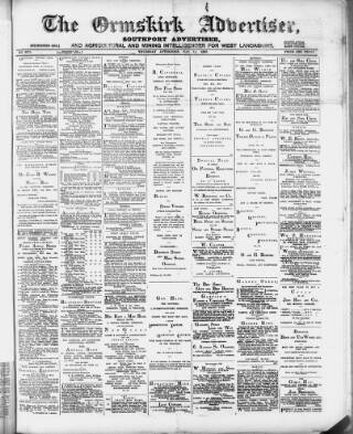 cover page of Ormskirk Advertiser published on May 11, 1899
