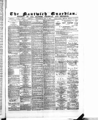 cover page of Nantwich Guardian published on May 11, 1881