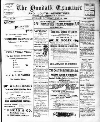 cover page of Dundalk Examiner and Louth Advertiser published on May 12, 1906