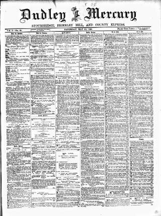 cover page of Dudley Mercury, Stourbridge, Brierley Hill, and County Express published on May 12, 1888