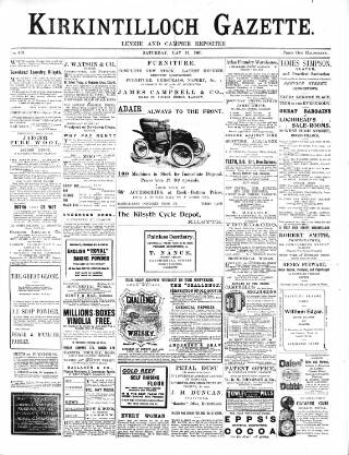 cover page of Kirkintilloch Gazette published on May 11, 1901
