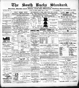 cover page of South Bucks Standard published on May 12, 1899
