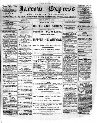 cover page of Jarrow Express published on May 11, 1888