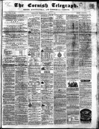 cover page of The Cornish Telegraph published on May 11, 1859