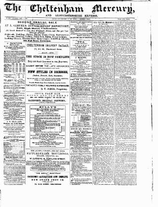 cover page of Cheltenham Mercury published on May 11, 1872