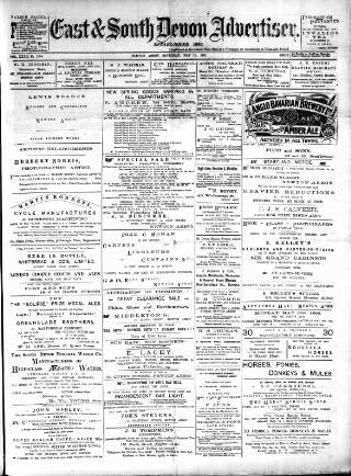 cover page of East & South Devon Advertiser. published on May 11, 1895