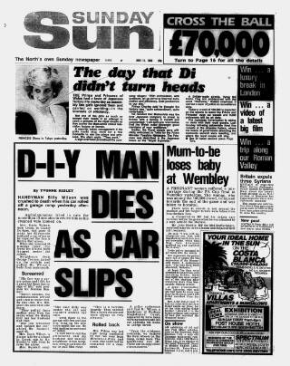 cover page of Sunday Sun (Newcastle) published on May 11, 1986