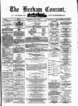 cover page of Hexham Courant published on May 12, 1877