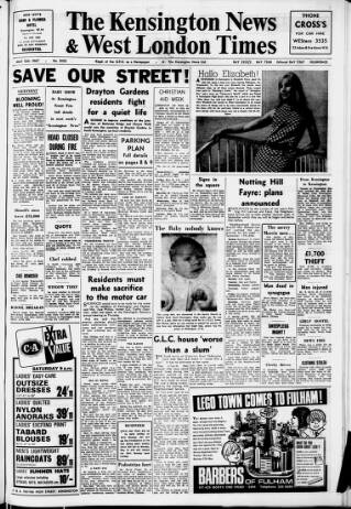 cover page of Kensington News and West London Times published on May 12, 1967
