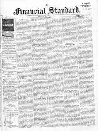 cover page of Financial Standard published on May 9, 1891
