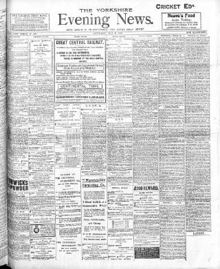 cover page of Yorkshire Evening News published on May 11, 1907