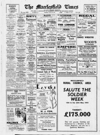 cover page of Macclesfield Times published on May 11, 1944
