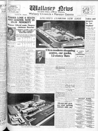 cover page of Wallasey News and Wirral General Advertiser published on May 12, 1962
