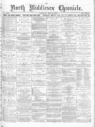cover page of North Middlesex Chronicle published on May 11, 1889