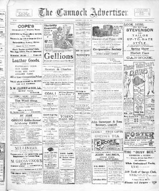 cover page of Cannock Advertiser published on May 12, 1923