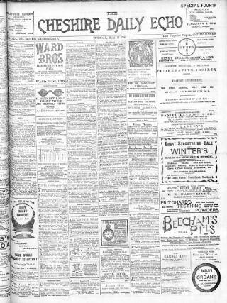 cover page of Cheshire Daily Echo published on May 12, 1903