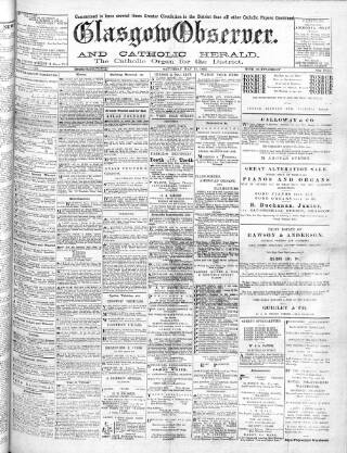cover page of Glasgow Observer and Catholic Herald published on May 11, 1895