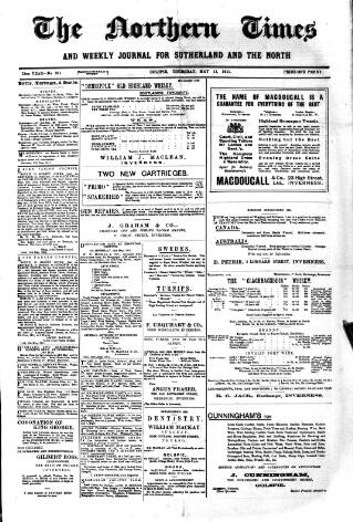 cover page of Northern times and weekly journal for Sutherland and the North published on May 11, 1911