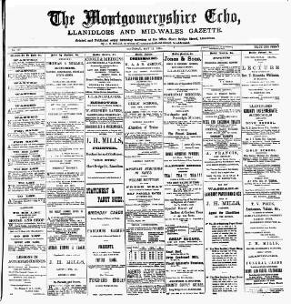 cover page of Montgomeryshire Echo published on May 11, 1895