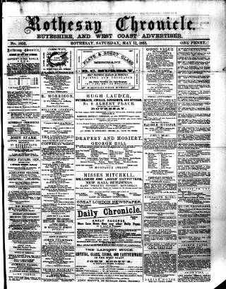 cover page of Rothesay Chronicle published on May 12, 1883