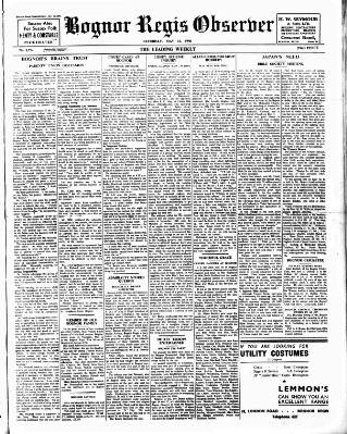 cover page of Bognor Regis Observer published on May 11, 1946