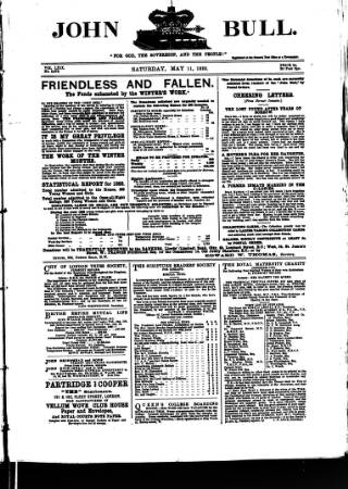 cover page of John Bull published on May 11, 1889