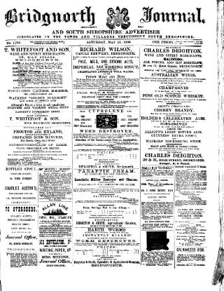 cover page of Bridgnorth Journal published on May 11, 1889