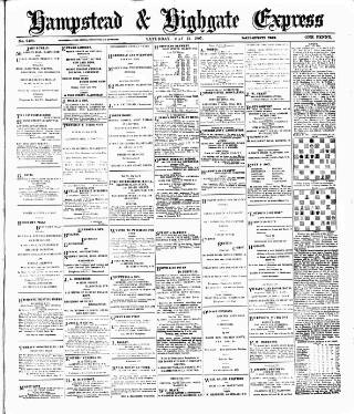 cover page of Hampstead & Highgate Express published on May 11, 1907