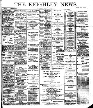 cover page of Keighley News published on May 11, 1889