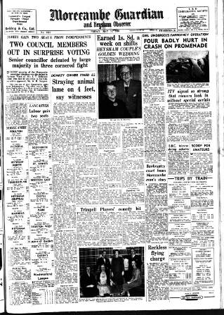 cover page of Morecambe Guardian published on May 11, 1956