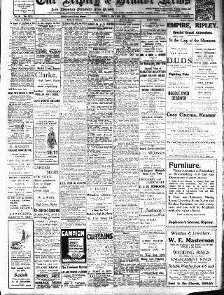 cover page of Ripley and Heanor News and Ilkeston Division Free Press published on May 12, 1922