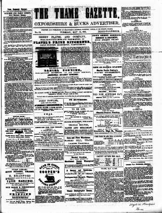 cover page of Thame Gazette published on May 12, 1857