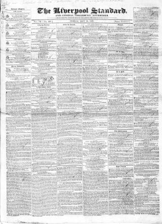 cover page of Liverpool Standard and General Commercial Advertiser published on May 12, 1837