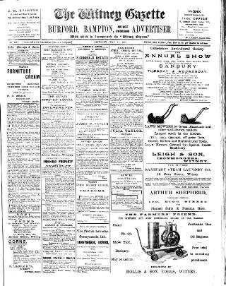 cover page of Witney Gazette and West Oxfordshire Advertiser published on May 11, 1907