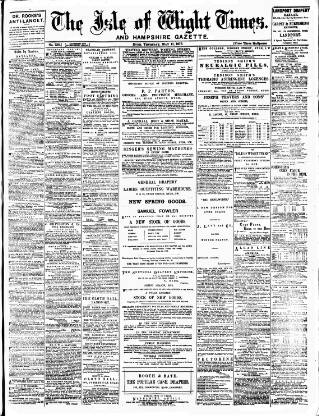 cover page of Isle of Wight Times published on May 11, 1876