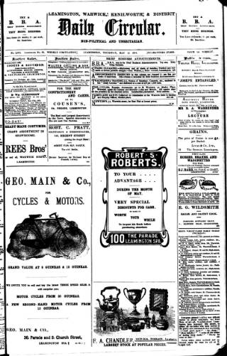 cover page of Leamington, Warwick, Kenilworth & District Daily Circular published on May 12, 1904