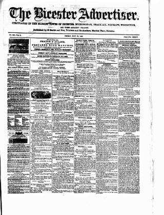 cover page of Bicester Advertiser published on May 12, 1865