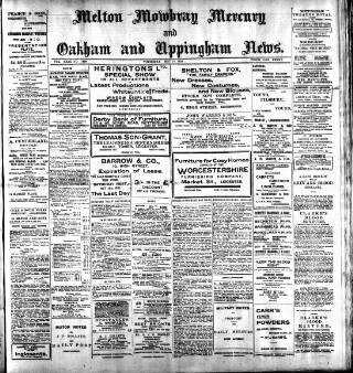 cover page of Melton Mowbray Mercury and Oakham and Uppingham News published on May 12, 1910