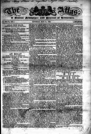 cover page of Atlas published on May 11, 1844