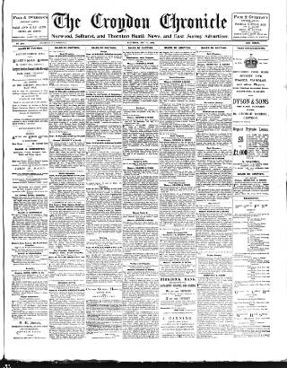 cover page of Croydon Chronicle and East Surrey Advertiser published on May 11, 1907