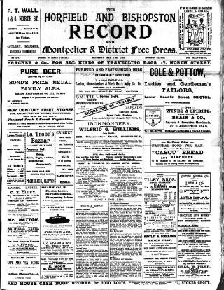 cover page of Horfield and Bishopston Record and Montepelier & District Free Press published on May 11, 1901