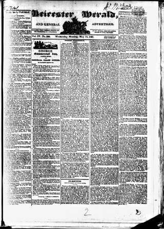 cover page of Leicester Herald published on May 11, 1831