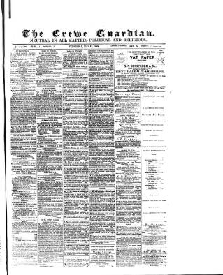 cover page of Crewe Guardian published on May 12, 1880