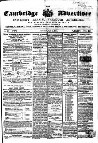 cover page of Cambridge General Advertiser published on May 11, 1850
